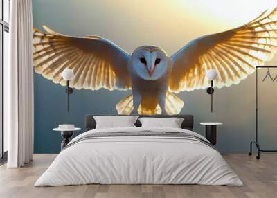 Barn Owl in Flight. Wall mural