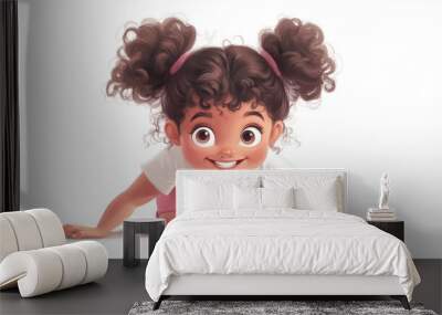 Cute Girl Crawling. Wall mural