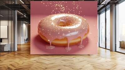 Donut with Glitter. Wall mural