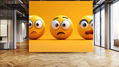 Emojis 3D. Wall mural