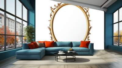 Gold Ornate Mirror Frame. Wall mural