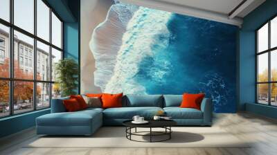 Ocean Waves from Above. Wall mural