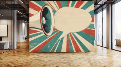 Vintage Megaphone. Wall mural