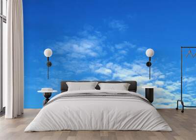 White clouds and blue sky on sunshine day. Wall mural