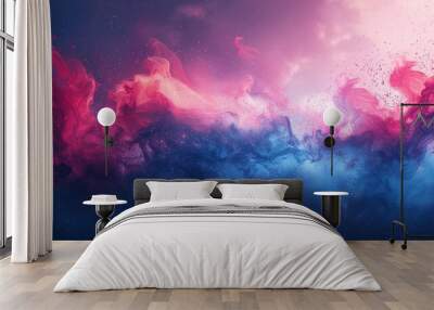 Aquarelle slick sky with plash canvas effects in an abstract design Wall mural