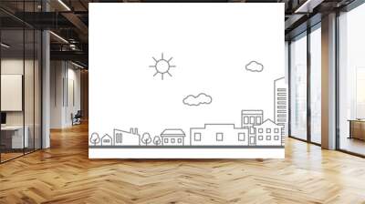 Cityscape. Landscape flat design concept. Wall mural