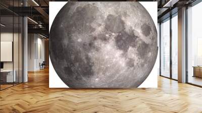 Full moon isolated on transparent background. Elements of this image furnished by NASA. Wall mural