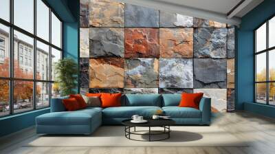 High-quality multicolor ceramic wall tiles with a digital design, perfect for home decor Wall mural