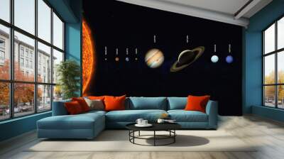 Solar system scale. Elements of this image furnished by NASA Wall mural