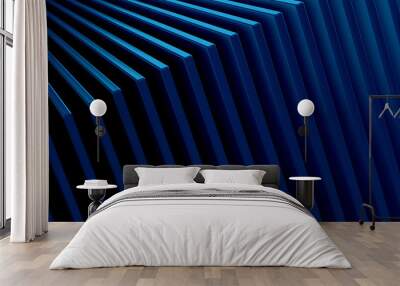 The abstract blue metal pattern background. 3D illustration. Wall mural