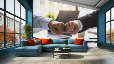 The concept of corporate partnerships for business success. Wall mural