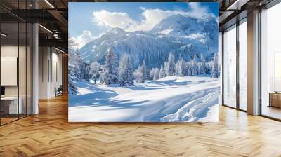 Ski trip with lessons and guided tours Wall mural