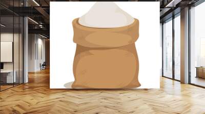 bag of flour flat icon vector illustration isolated on white background Wall mural