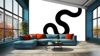 Snake silhouette flat vector illustration logo icon clipart isolated on white background Wall mural