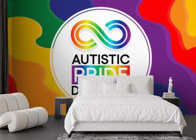 Autistic Pride Day is a pride celebration for autistic people held on June 18th every year. Vector illustration. Wall mural