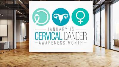 Cervical Cancer awareness month is observed every year in January, It occurs most often in women over age 30. Vector illustration Wall mural