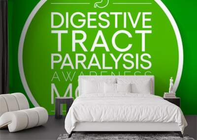 Digestive tract paralysis awareness month is observed every year in August. refers to an inconsistent movement of certain parts which turn poses challenges to the smooth operation of the gut. vector Wall mural