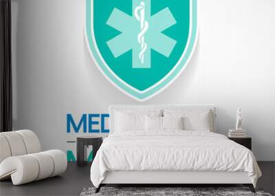 Medic Alert awareness month is observed every year in August, dedicated toward educating the public on the needs and uses of Medic Alert ID's. Vector illustration. Wall mural