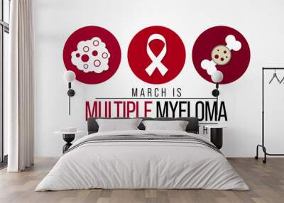 Multiple Myeloma observed each year in the month of March, it is a type of bone marrow cancer. Bone marrow is the spongy tissue at the center of some bones that produces the body's blood cells. Wall mural