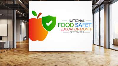 National Food safety education month observed each during September. Vector illustration Wall mural