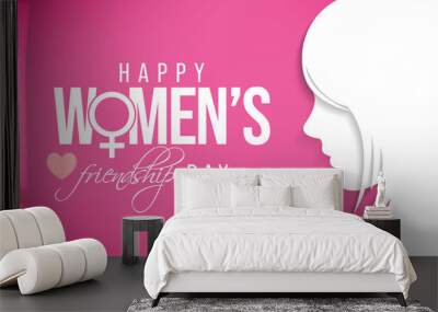 National Women's friendship day is observed every year in September to promote special friendship among women. Vector illustration Wall mural