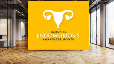 Vector illustration on the theme of National Endometriosis awareness month of March. Wall mural