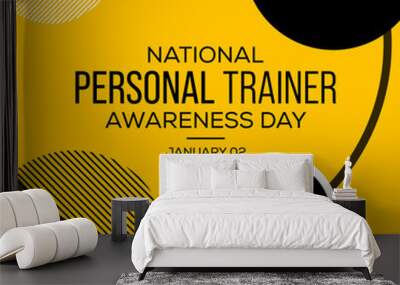 Vector illustration on the theme of National Personal Trainer day observed each year on January 2nd. Wall mural