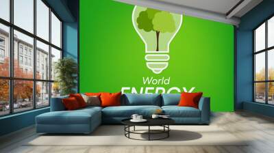 Vector illustration on the theme of World Energy Conservation day observed each year on December 14th across the globe. Wall mural