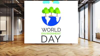 Vector illustration on the theme of World Environment day observed each year on June 5th worldwide. Wall mural