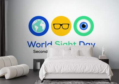 World Sight Day, observed annually on the second Thursday of October, is a global event meant to draw attention on blindness and vision impairment. Vector illustration. Wall mural