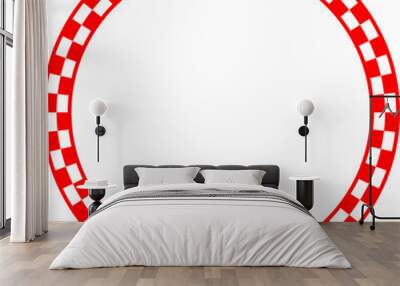 Red and white checkered circle  vector illustration Wall mural