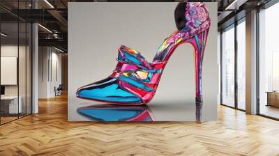 high heel shoe, hue colors Wall mural