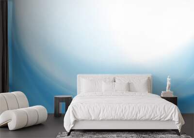 Abstract light blue background with smooth curves. Soft blue wavy backdrop. Vector illustration. Wall mural