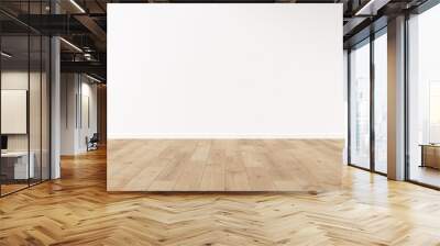 Blank wall mockup with wooden floor. 3d illustration. Wall mural