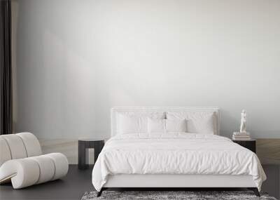 Empty wall mockup. Empty room with a white wall and wood floor. 3D illustration. Wall mural