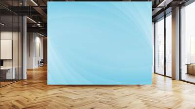 Gradient blue backdrop with composition of curves. Abstract light blue background vector illustration.  Wall mural