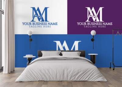 MA Logo or AM Logo, Monogram of Two letters A and M. Luxury, simple, minimal and elegant MA AM logo Wall mural