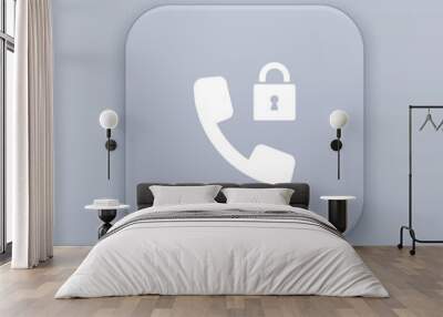 Call locked gray vector button with white icon Wall mural