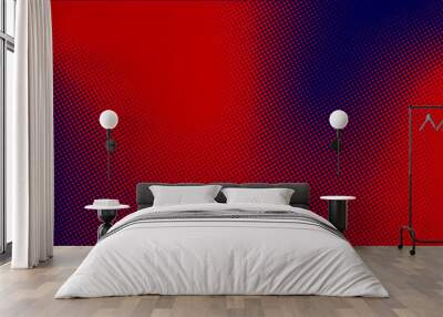 Red And Blue Color Halftone Abstract Pattern Background. Vintage. Wallpaper. Vector Wall mural