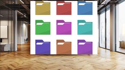 Set Folder icon isolated On White Background. Vector Wall mural