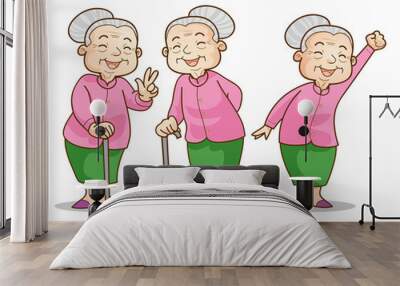 old woman benign Wall mural