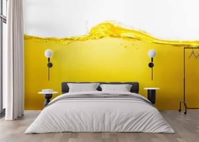 Appearance surface poured brownish yellow lubricant liquid for bubbles background can use cooking oil. Wall mural