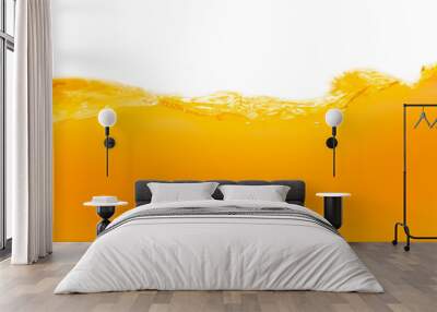 Close up bright orange juice texture for health and nature waves Wall mural