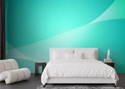 Soft dark light green background with curve pattern graphics for illustration. Wall mural