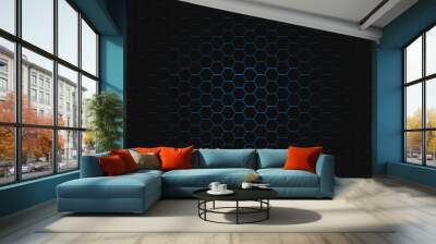 abstract Digital futuristic honeycomb background design metalic look Wall mural