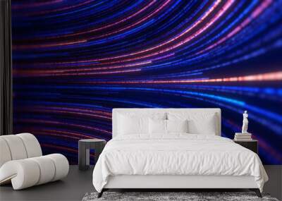 Abstract technology background, big data digital  line wave business concept, loop video Wall mural