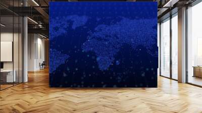 digital world map future cyber abstract background big data technology Wall mural