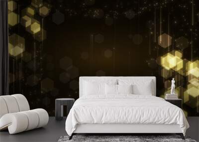 gold glitter particles abstract background, luxury concept, merry christmas and happy new year Wall mural