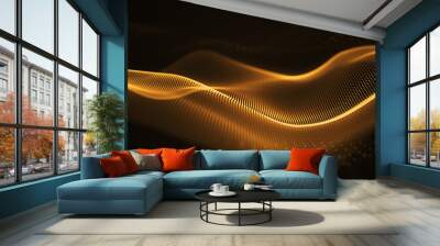 particle luxury gold abstract background wavy movement for happy new year and merry christmas festive season Wall mural