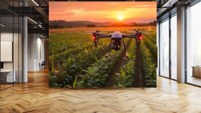 Drones used for agricultural work Wall mural